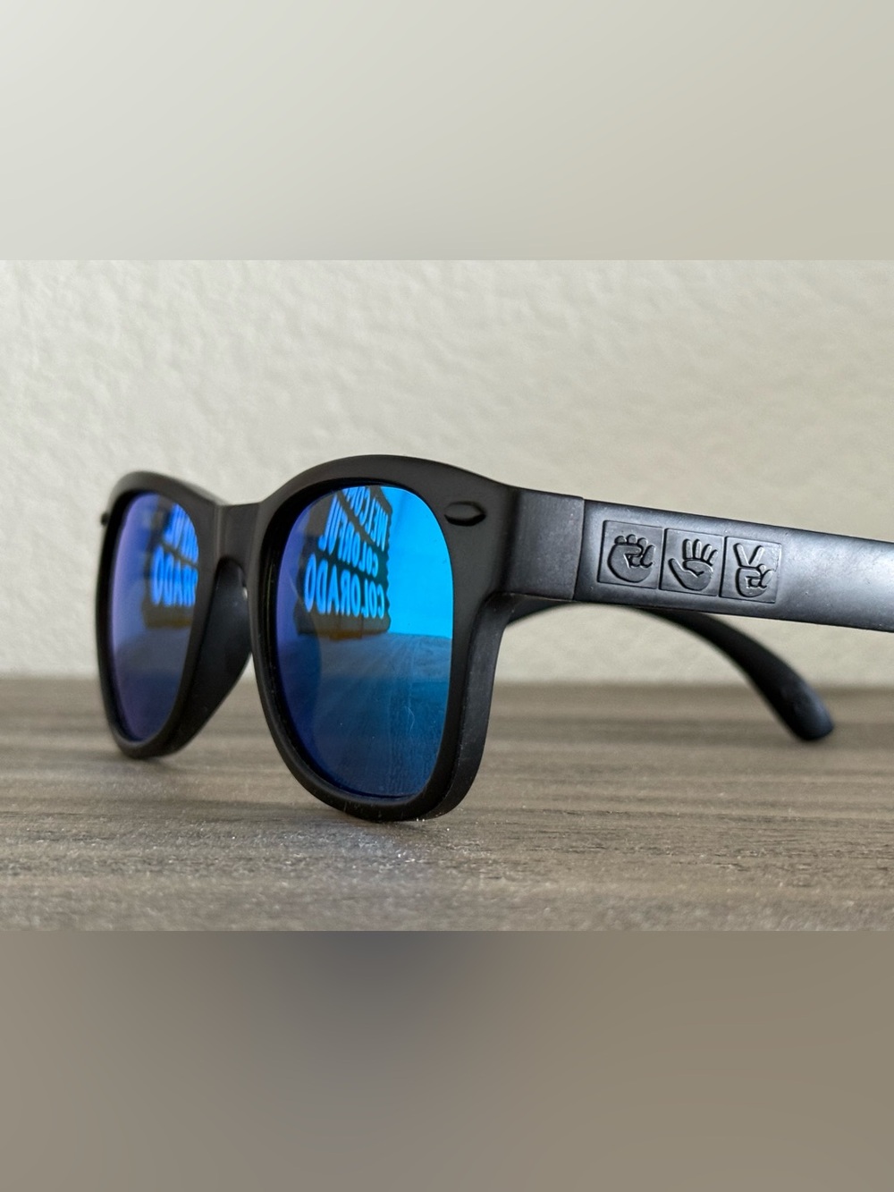Roshambo Adult Polarized Sunglasses | Black Frame Blue Lenses